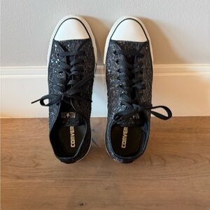 Converse Women's Black Sparkle Sneakers - Size 11